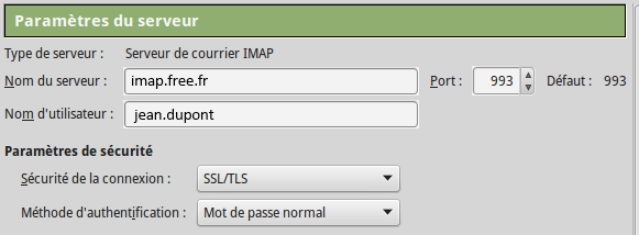 imap avec ssl